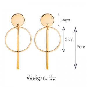 Fashion Earrings Designs Women Gold Tassel Hollow Round Circle Drop Earrings