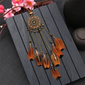 Fashion Feather Necklaces Wholesale Handmade Boho Tassel Necklace