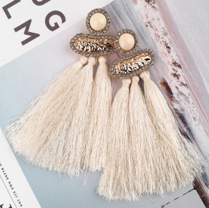 Boho style handmade long tassel women vintage fashion jewelry drop earrings