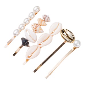 WENZHE Latest Fashion Sea Beach Style Pearl Shell Hairpin Sets