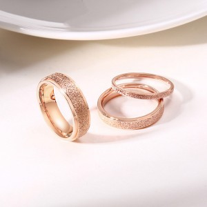 2/4/6MM titanium steel matte ring rose gold ladies ring silver ring