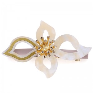 New Design Big Flower Bridal Hair Accessories Fashion Girls Design Acrylic Hair Clip For Women