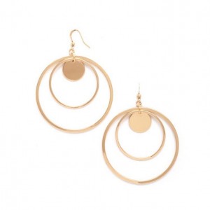 New designs fashion women geometry metal circle gold earring