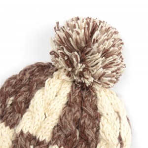 WENZHE Women Ladies Winter Fashion Crochet Knit Beanie with Pom Pom Hat