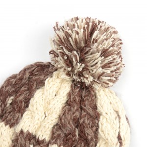 WENZHE Women Ladies Winter Fashion Crochet Knit Beanie with Pom Pom Hat