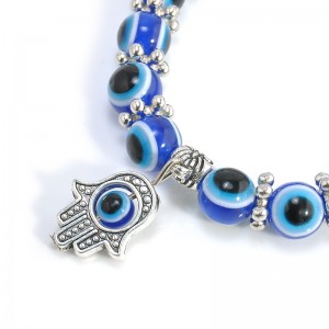 Wholesale Custom Evil Eye Beaded Bracelet Charm Hand Pendant Turkish Eye Bracelet