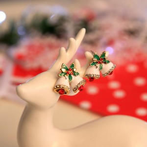 High quality factory direct Christmas earrings Elk Christmas tree earrings cartoon bell Santa Claus earrings