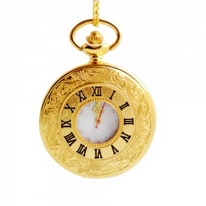 Best Quality Pastoral style retro Roman pocket watch with chain