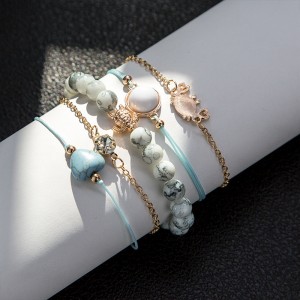 Newest Design Sea Jewelry Lovely Crab Turtle Geometric Beaded Beach Bracelet Set