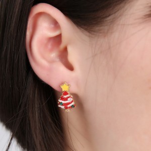 High quality factory direct Christmas earrings Elk Christmas tree earrings cartoon bell Santa Claus earrings