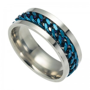 Men’s Titanium Steel Chain Rotating Ring Cross-border Jewelry