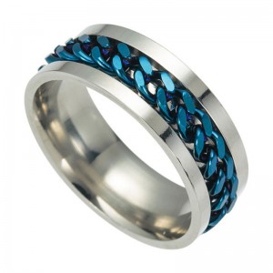 Men’s Titanium Steel Chain Rotating Ring Cross-border Jewelry
