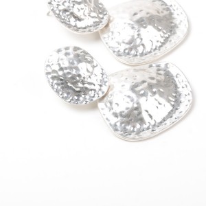Wholesale Popular Alloy Jewelry Silver Irregular Geometric Round Drop Earring