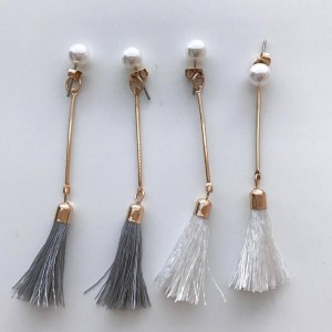 Handmade Simple Fashion Jewelry Pearl Tassel Stud Long Korea Earring