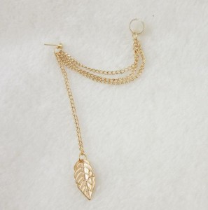 High quality Fashion Metal leaf tassel earrings for women