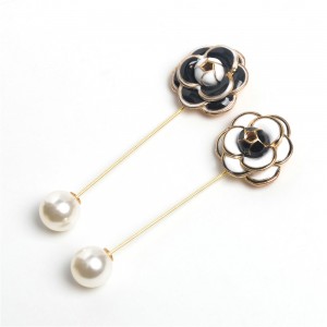 WENZHE Flower Design Enamel Lapel Scarf Brooch Pins