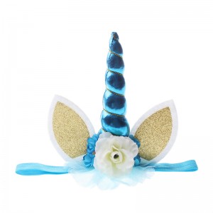 New Birthday Party Accessories Handmade Animal Ear Flower Unicorn Headband For Girls