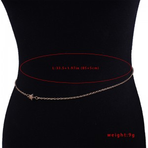 New sexy beach jewelry personality fashion five-pointed star waist chain body chain