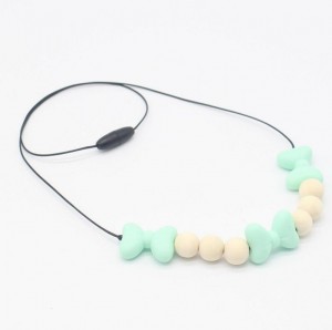 Baby Necklace Jewelry Nursing Teether Chewing Bead Mom Gift Silicone Teething Necklace for Mom