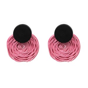 Factory direct handmade silk thread winding earrings European and American personality fashion jewelry