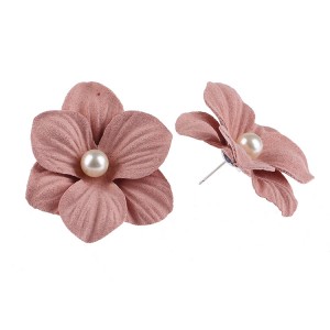 New Model fancy colorful flower pearl stud earrings for women girls