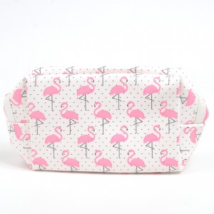 Geometric Flamingo PU Cosmetic Makeup Toiletry Bag