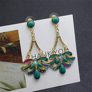 New trend of United States gemstone statement dangle earring boho jewelry