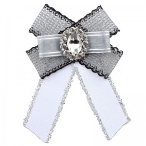 WENZHE Exaggerated Bow Brooch Lace Bow Tie Women Fashion Bowknot Brooches For Suit Shirt Collar Accessories