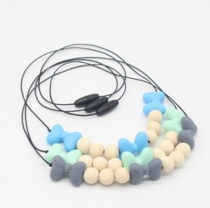 Baby Necklace Jewelry Nursing Teether Chewing Bead Mom Gift Silicone Teething Necklace for Mom