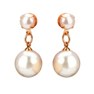New popular Korean style pearl earrings hypoallergenic simple big pearl drop ladies earrings