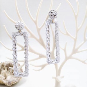 Latest Geometric Earring White Sequin Trendy Earring for Women