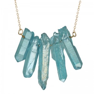 Fashion Colorful Crystal Pendant Necklace Women Natural Stone Necklace