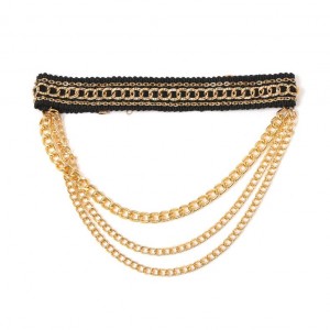 Custom multi layer chains pendant women choker jewelry necklace