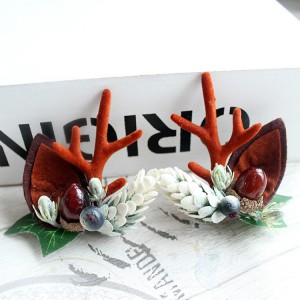 Fashion Design Handmade Antler Hairclips Christmas Deer Ears Hairclip For Children