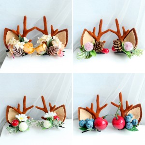 Fashion Design Handmade Antler Hairclips Christmas Deer Ears Hairclip For Children