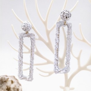 Latest Geometric Earring White Sequin Trendy Earring for Women