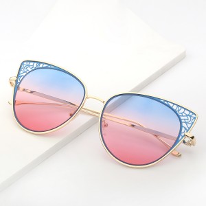 WENZHE Fashion Sunglass Metal Frame Sunglass Round Sunglasses Women