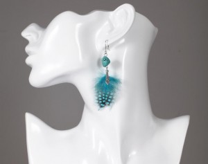 Fashion bohemian jewelry designs new model turquoise feather tassel earrings