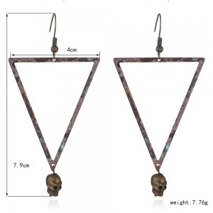 Europe and the United States old metal earrings triangle natural women