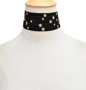 Multi Layer Velvet Golden Stars Charm Choker Women Fashion Accessory