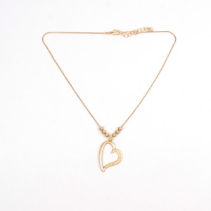 WENZHE Heart Gold Plated Short Alloy Necklace