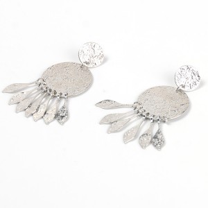 Latest Indian Style Alloy Silver Plated Tassel Drop Earring