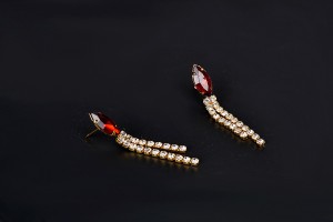 WENZHE New High Quality Dubai 18K Gold Plated Red Crystal Women Bridal Wedding Jewelry Set