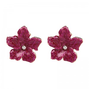 European and American Style Flower Stud Earrings Fashion Designs Multicolor Flower Custom Enamel Earrings