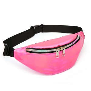 WENZHE Fashion Sport Waist Bag Waterproof Glitter Holographic Fanny Pack