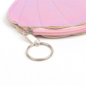 WENZHE Pink Shell Shape PU Leather Lady Mini Coin Purse