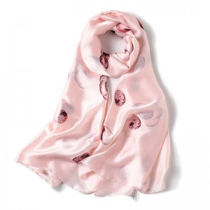 WENZHE New Arrival Fashion Ladies Pink Silk Plain Colors Long Shawl Scarf