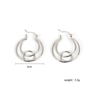 Newest Gold Earrings Knotted Geometric Circle Hoop Earrings for Women