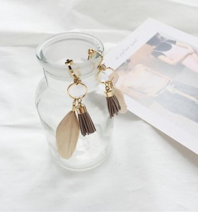 Gold Plated Women Drop Earring Factory China Feather Tassel Bohemian Earrings