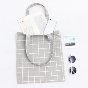 Factory wholesale small fresh Sen manual cotton and linen hand bag simple plaid student diagonal bag